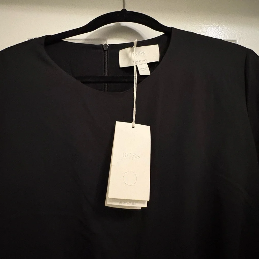 NWT BOSS Black Long Sleeve Dress - Picture 2 of 7